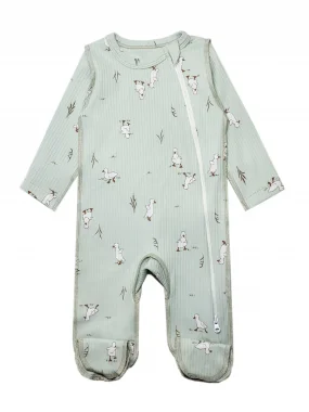 Комбинезон швы наружу на молнии RinaAmari Утята, в рубчик Нефрит