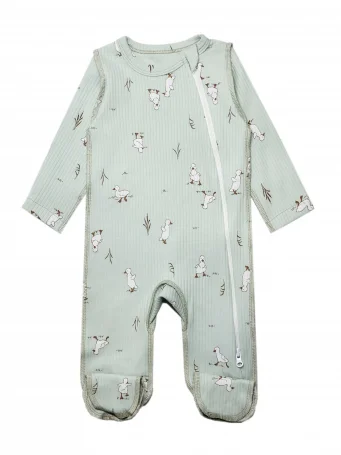 Комбинезон швы наружу на молнии RinaAmari Утята, в рубчик Нефрит