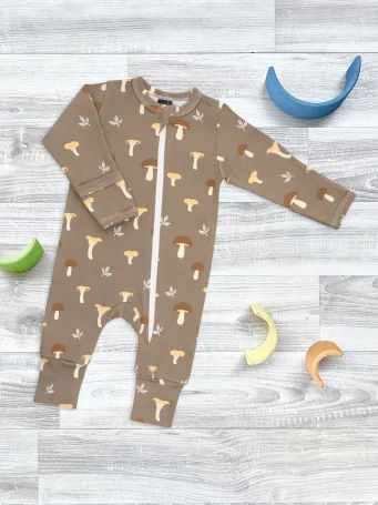 Комбинезон Mjölk Sleep and Play Грибочки, на манжетах