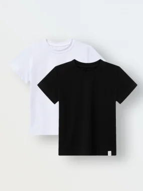 Комплект из 2 футболок, Белый/чёрный