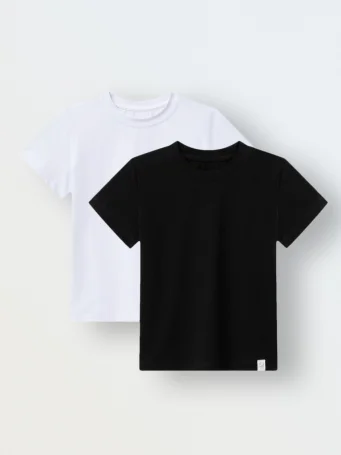 Комплект из 2 футболок, Белый/чёрный