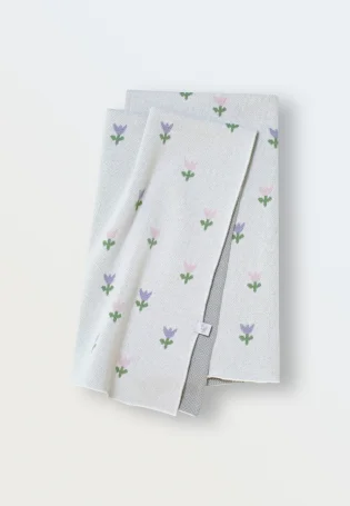 Мягкий вязаный плед Simple, Цветочки