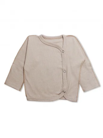 Распашонка на кнопках RinaAmari Светлый кофе, в рубчик