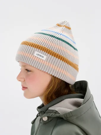Шапка вязаная бини Leokid Veya, Colorful Stripes
