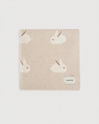 Плед вязаный Loomknits Animal Rabbits, Топлёное молоко