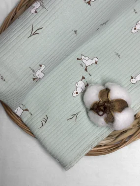 Пелёнка RinaAmari Утята Рубчик Нефрит, 85*130