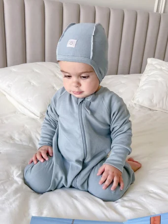 Комбинезон на манжетах Mjölk Sleep and Play Baby Blue, с рукавом реглан