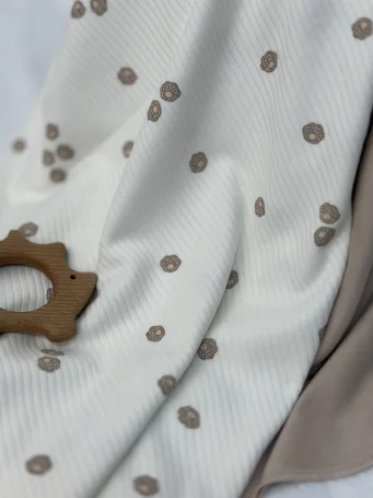 Пелёнка Лапки рубчик, Экрю 85*130см RinaAmari 