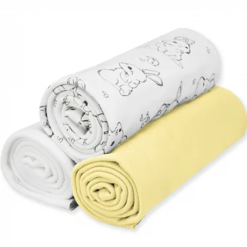 Комплект из 3-х пелёнок Сахар+Зайки+Карамбола, 85*130